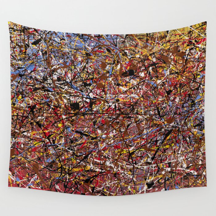 ELECTRIC 071 Jackson Pollock style abstract design art abstract painting Wall Tapestry
