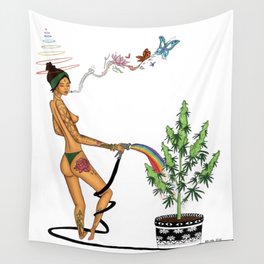 Rainbow Weed Babe - Higher Life Wall Tapestry