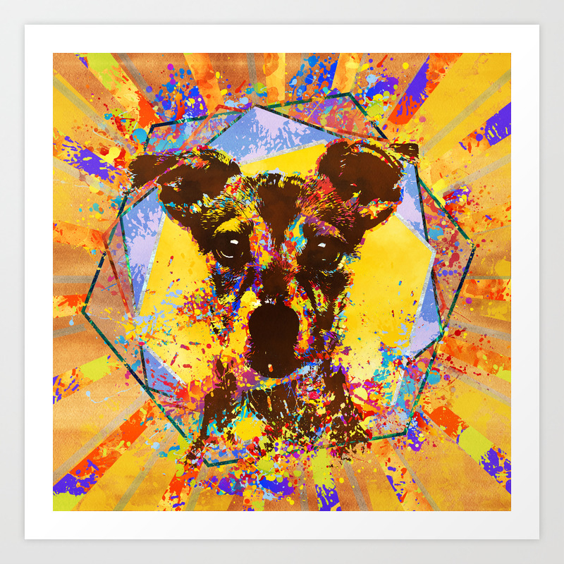Jack Russell Terrier Abstract Mixed Media Art Print By K9printart