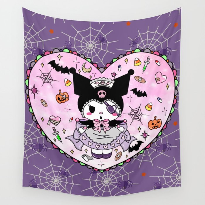 Halloween Kuromi Cat Wall Tapestry