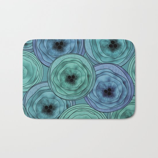 Abstract floral pattern Anemone. Bath Mat