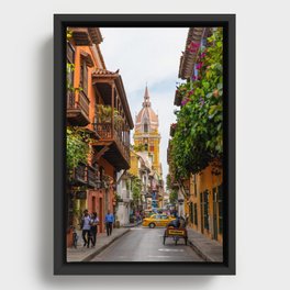 Cartagena Streets Framed Canvas