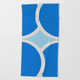 Scandinavian Mid-Century Modern Arch Abstract in Blue Beach Towel