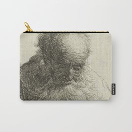 Rembrandt Van Rijn - Bust Of An Old Man With A Flowing Beard: The Head Bowed Forward: Left Shoulder Unshaded (1630) Carry-All Pouch
