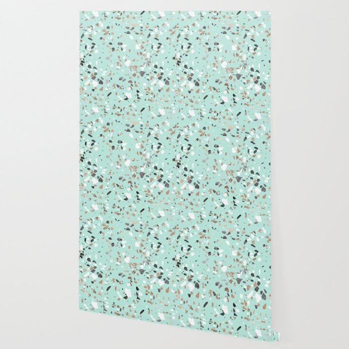 Glitter And Grit Marble Mint Green Wallpaper By Followmeinstead