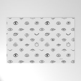 Evil Eyes - Black and White Welcome Mat