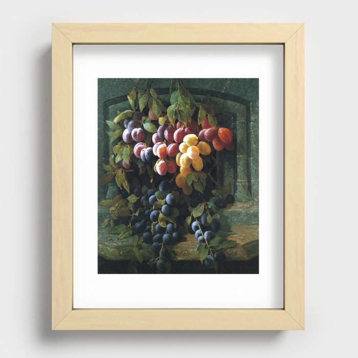 Painting of hanging grapes - Edwin Deakin Recessed Framed Print