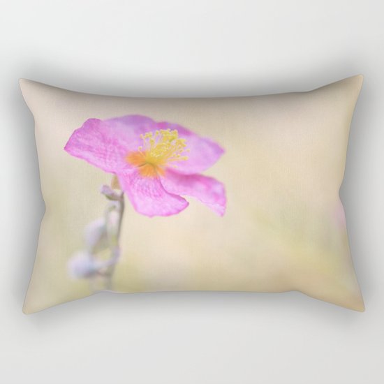 Lovely pink flower against backlit Rectangular Pillow