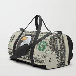 One Dollar Bill - white-tailed eagle - hawk Duffle Bag