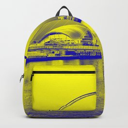 Yellow Tyne  Backpack | Winkingeye, English, Archbridge, Digitalart, England, Newcastleupontyne, Tyneside, British, Gateshead, Yellowandblue 