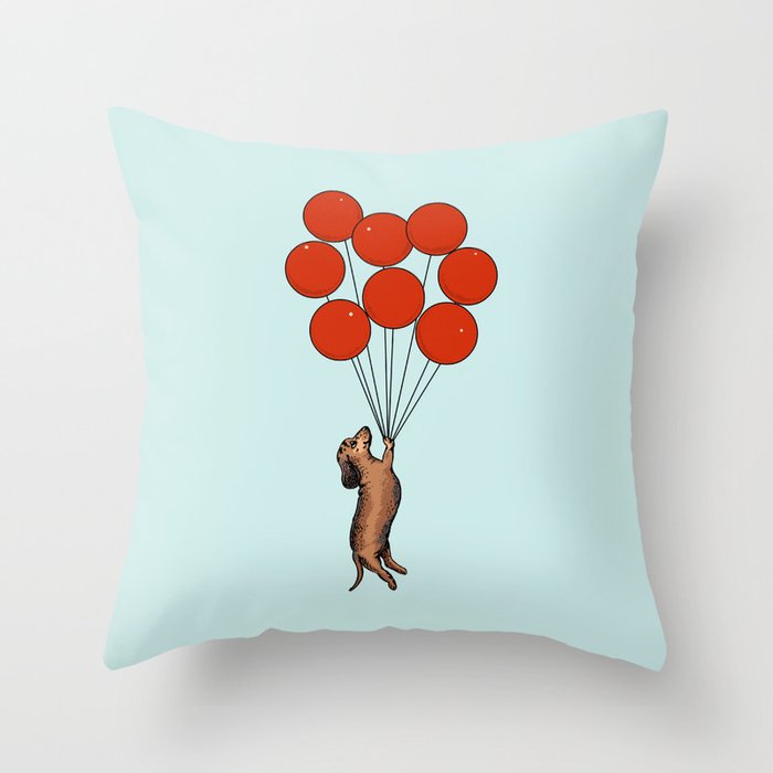 I Believe I Can Fly Dachshund Throw Pillow