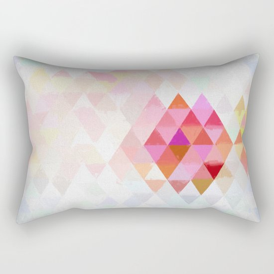Abstract pink pastell triangle pattern- Watercolor illustration Rectangular Pillow