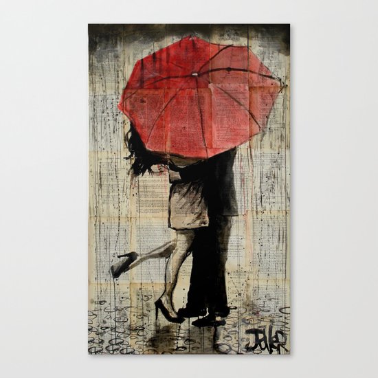 the red umbrella Canvas Print