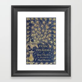 Pride and Prejudice by Jane Austen Vintage Peacock Book Cover Framed Art Print