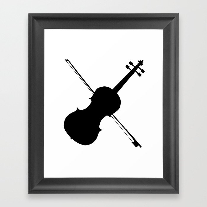 Fiddle Silhouette Framed Art Print