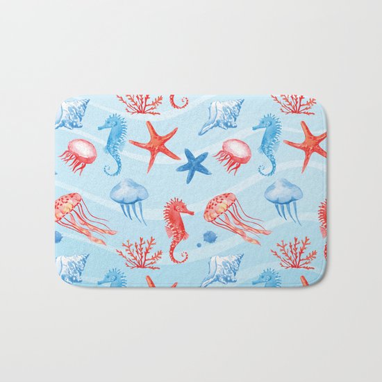 Marine Pattern 09 Bath Mat