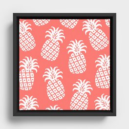 Pineapple Twist 326 Coral Orange Framed Canvas