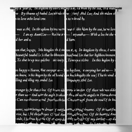 Annabel Lee Edgar Allan Poe black Classic Poem Blackout Curtain