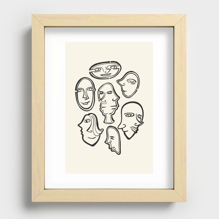 Face In A Crowd Minimalist Recessed Framed Print