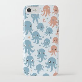 red and blue Octopus  iPhone Case