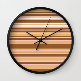 Coffee color stripes Wall Clock