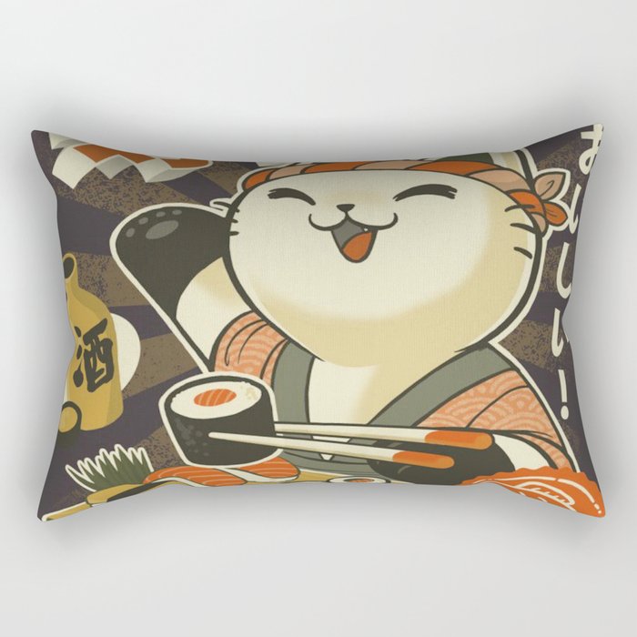 Cat Sushi Rectangular Pillow