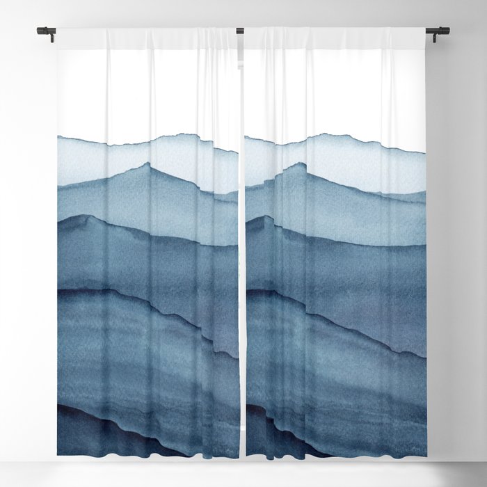 abstract watercolor waves Blackout Curtain