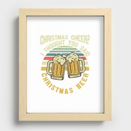 Funny Christmas Beer Saying Recessed Framed Print