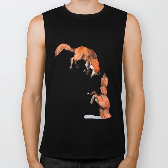 Jumping Red Fox Biker Tank