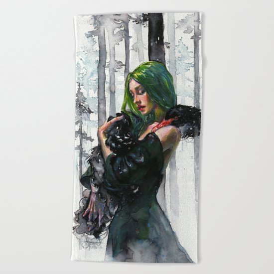 Black Swan Feelings Beach Towel
