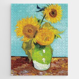 Vincent van Gogh - Three Sunflowers in a Vase Jigsaw Puzzle