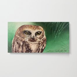 Owl Metal Print | Nature, Bird, Owl, Oil, Fowl, Other, Realism, Illustration, Painting 