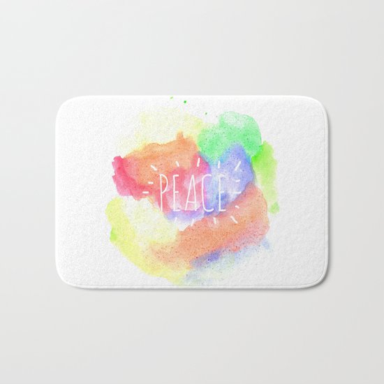 peace watercolour Bath Mat