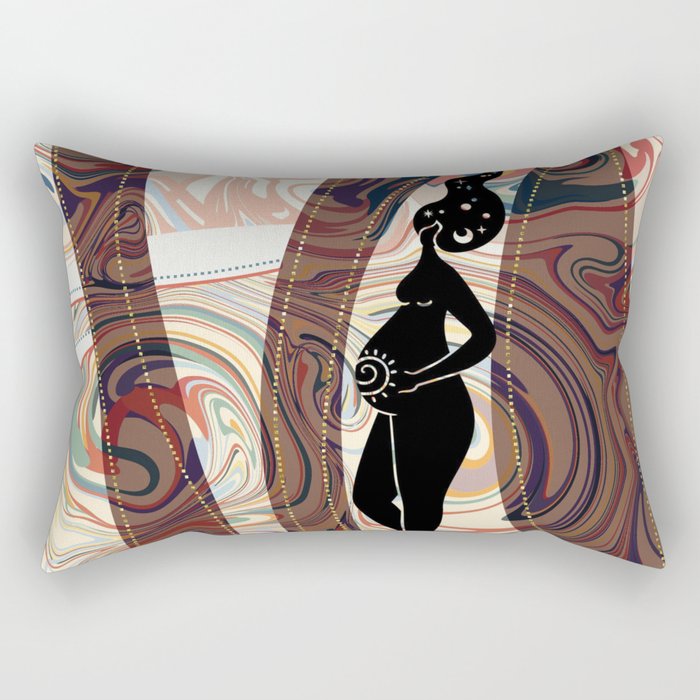 Sacred birth moon goddess Rectangular Pillow