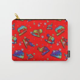 Glass Rainbow Animals on Red (L) Carry-All Pouch
