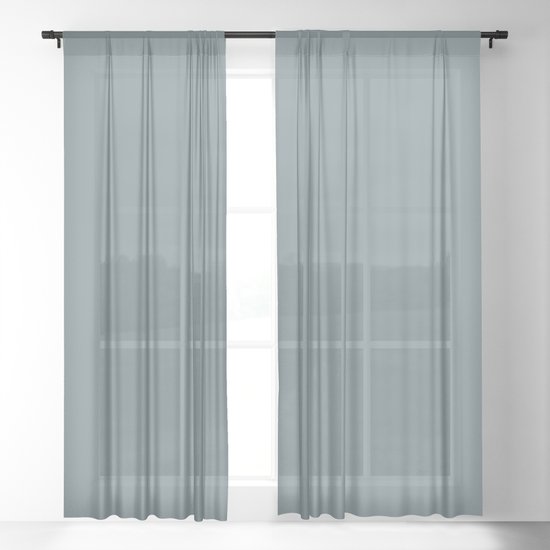 Baseball Fans Dusty Blue Gray Sheer Curtain By Nancyjcreates