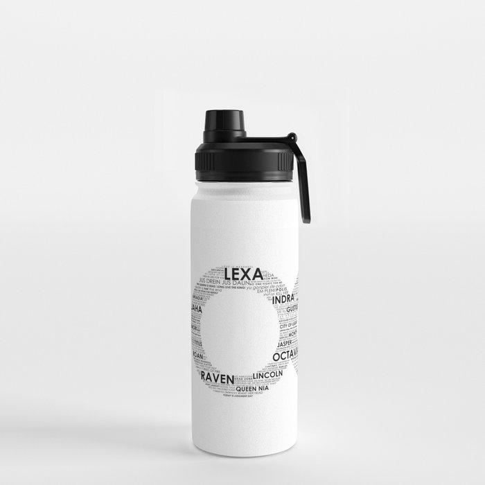 The 100 - Typography Art [black text] Water Bottle