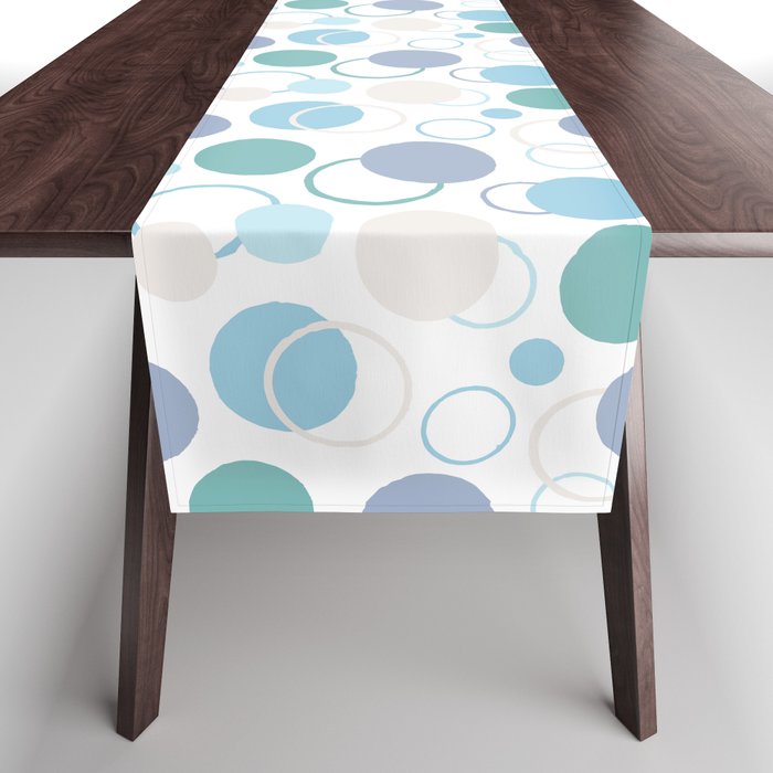 Abstract Circles - Teal and Blue Table Runner