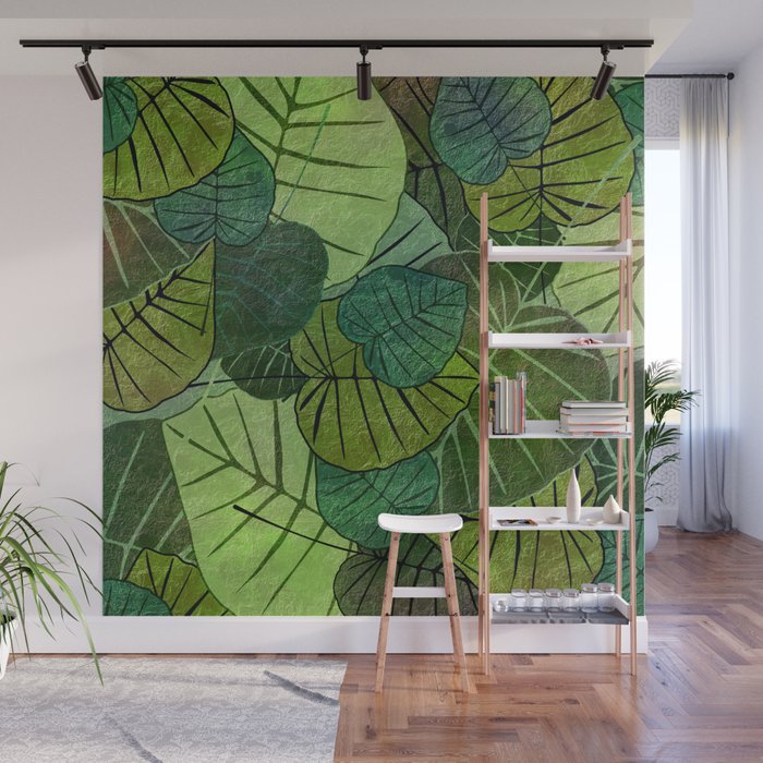Leaf Pattern Wall Mural by klaraacel | Society6