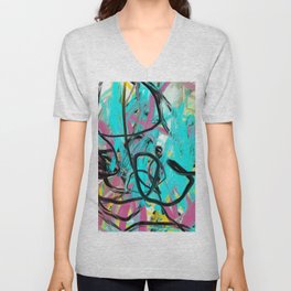 Abstract expressionist Art. Abstract Painting 49. V Neck T Shirt