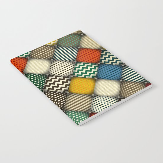 buttoned patches retro Notebook