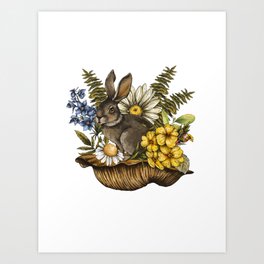 Flower Rabbit Art Print