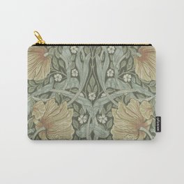 William Morris Vintage Pimpernel Green Bayleaf Manilla Carry-All Pouch | Vintage, Style, Cream, Floral, Antique, Fabric, Design, Boho, Green, Pattern 