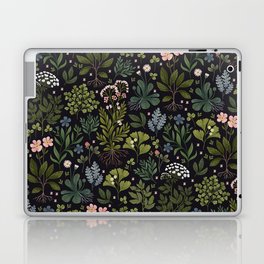 Herbarium ~ vintage inspired botanical art print ~ black Laptop Skin
