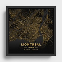 Montreal, Canada - Gold Framed Canvas