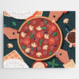 Sharing pizza Jigsaw Puzzle