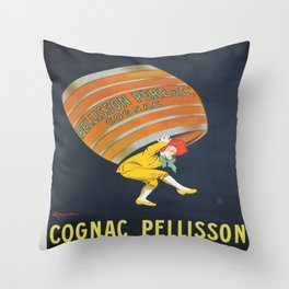 Vintage poster - Cognac Pellisson Throw Pillow