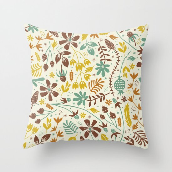 Autumn Blooms Throw Pillow