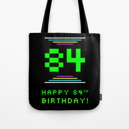 [ Thumbnail: 84th Birthday - Nerdy Geeky Pixelated 8-Bit Computing Graphics Inspired Look Tote Bag ]
