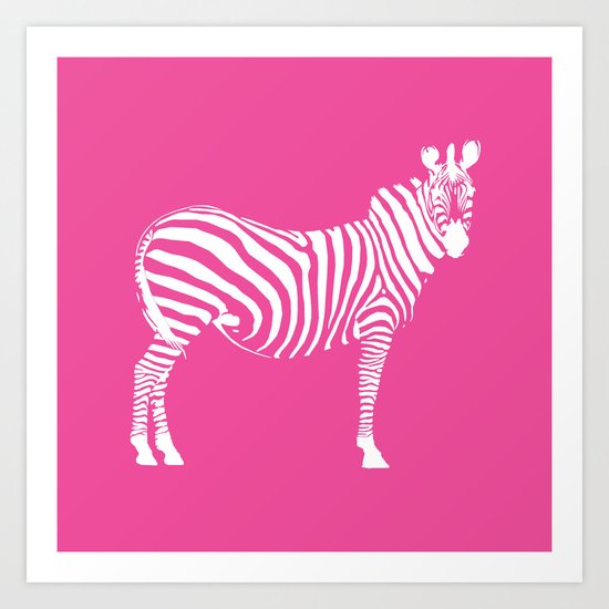 Big Pink Zebra Art Print